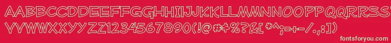 MufferawolRegular Font – Green Fonts on Red Background