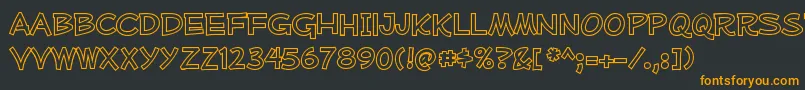 フォントMufferawolRegular – 黒い背景にオレンジの文字