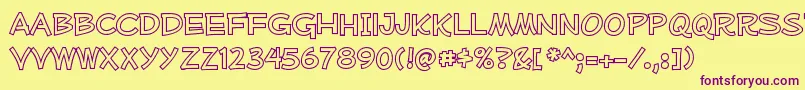 MufferawolRegular Font – Purple Fonts on Yellow Background