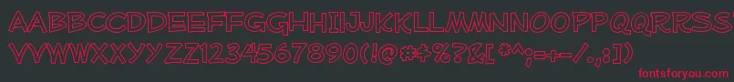 MufferawolRegular Font – Red Fonts on Black Background