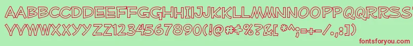 MufferawolRegular Font – Red Fonts on Green Background