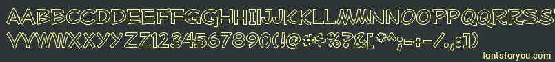 MufferawolRegular Font – Yellow Fonts on Black Background