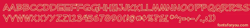 MufferawolRegular Font – Yellow Fonts on Red Background