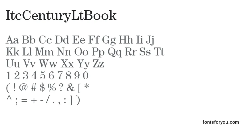 A fonte ItcCenturyLtBook – alfabeto, números, caracteres especiais