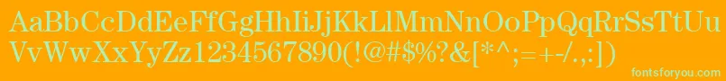 ItcCenturyLtBook Font – Green Fonts on Orange Background