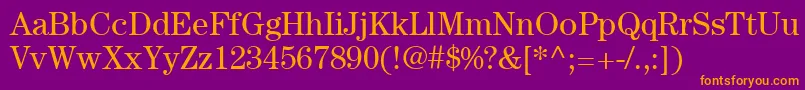 ItcCenturyLtBook Font – Orange Fonts on Purple Background