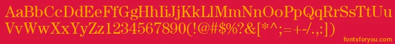 ItcCenturyLtBook Font – Orange Fonts on Red Background