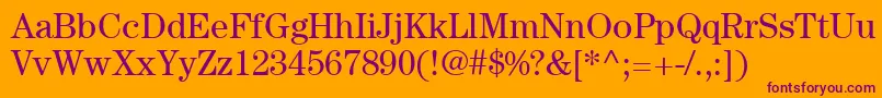 ItcCenturyLtBook Font – Purple Fonts on Orange Background