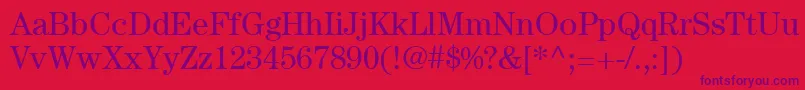 ItcCenturyLtBook Font – Purple Fonts on Red Background