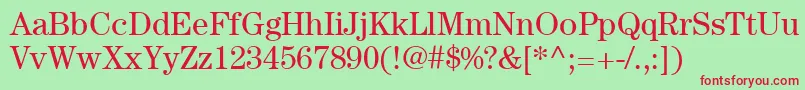 ItcCenturyLtBook Font – Red Fonts on Green Background