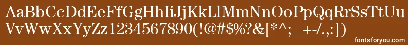 Шрифт ItcCenturyLtBook – белые шрифты на коричневом фоне