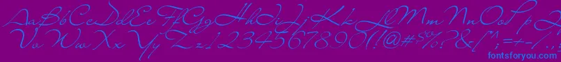 Lianac Font – Blue Fonts on Purple Background