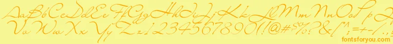 Lianac Font – Orange Fonts on Yellow Background