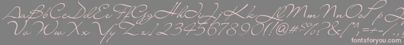 フォントLianac – 灰色の背景にピンクのフォント