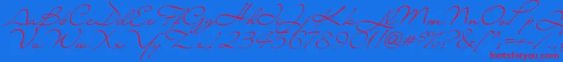 Lianac Font – Red Fonts on Blue Background