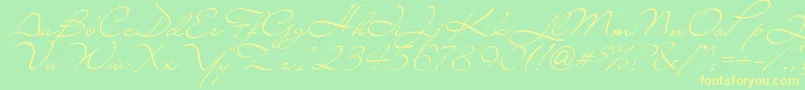 Lianac Font – Yellow Fonts on Green Background