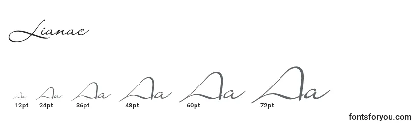 Размеры шрифта Lianac