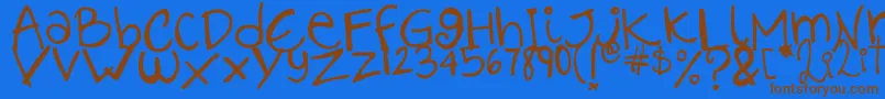 Lilithscript Font – Brown Fonts on Blue Background