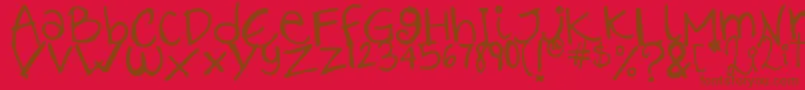 Lilithscript Font – Brown Fonts on Red Background