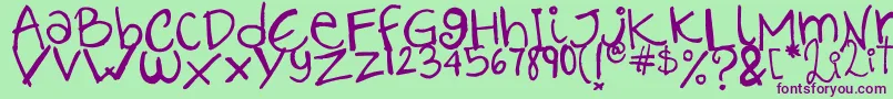 Lilithscript Font – Purple Fonts on Green Background