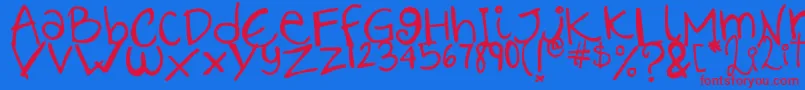 Lilithscript Font – Red Fonts on Blue Background