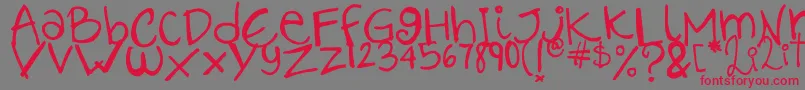 フォントLilithscript – 赤い文字の灰色の背景