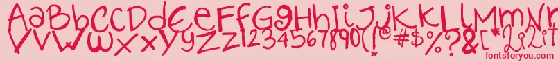 Lilithscript Font – Red Fonts on Pink Background