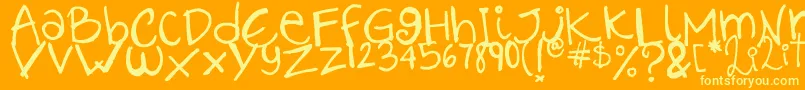 Lilithscript Font – Yellow Fonts on Orange Background