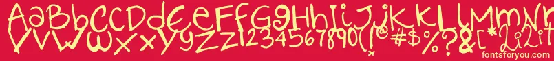 Lilithscript Font – Yellow Fonts on Red Background