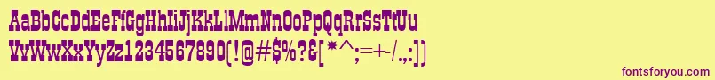 GildiaRegular Font – Purple Fonts on Yellow Background