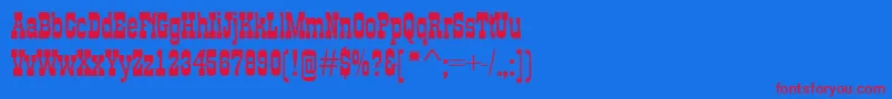 GildiaRegular Font – Red Fonts on Blue Background