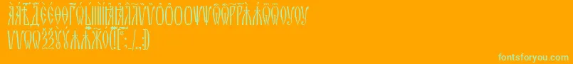 ZlatoustIeucs Font – Green Fonts on Orange Background