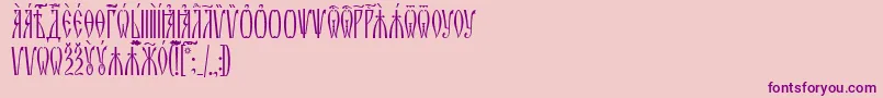 ZlatoustIeucs-Schriftart – Violette Schriften auf rosa Hintergrund