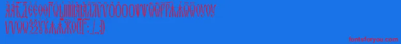 ZlatoustIeucs-Schriftart – Rote Schriften auf blauem Hintergrund