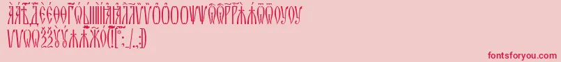 ZlatoustIeucs-Schriftart – Rote Schriften auf rosa Hintergrund