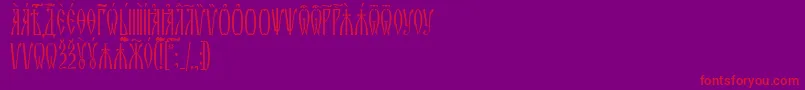 ZlatoustIeucs-Schriftart – Rote Schriften auf violettem Hintergrund