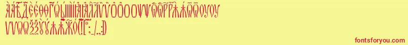 ZlatoustIeucs Font – Red Fonts on Yellow Background