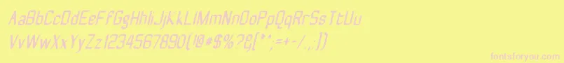 Zyphytecondenseoblique Font – Pink Fonts on Yellow Background