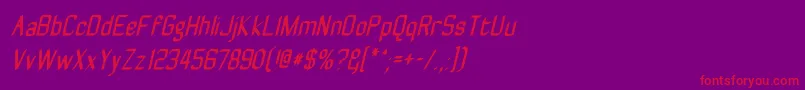 Zyphytecondenseoblique Font – Red Fonts on Purple Background