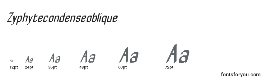 Zyphytecondenseoblique Font Sizes