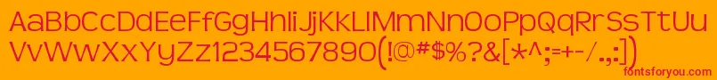 TeenlightRegular Font – Red Fonts on Orange Background