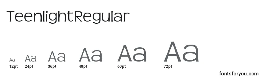 TeenlightRegular Font Sizes