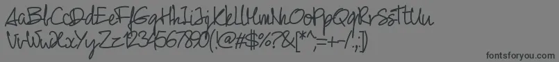 フォントPw01script – 黒い文字の灰色の背景