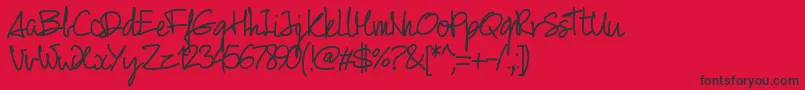 Pw01script Font – Black Fonts on Red Background