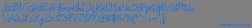Pw01script Font – Blue Fonts on Gray Background