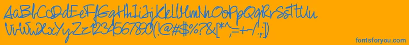 Więcej informacji o czcionce Pw01script Czcionka Pw01script – niebieskie czcionki na pomarańczowym tle