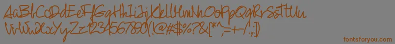 Pw01script Font – Brown Fonts on Gray Background