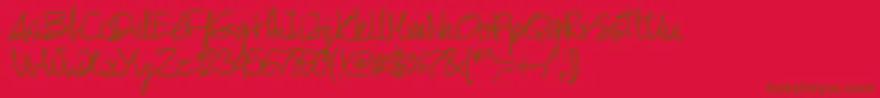 fuente Pw01script – Fuentes Marrones Sobre Fondo Rojo