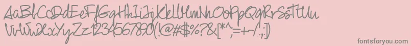Czcionka Pw01script – szare czcionki na różowym tle