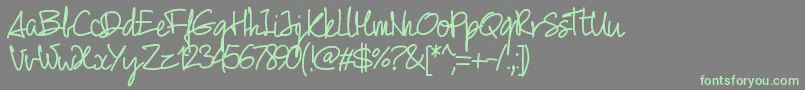 Pw01script Font – Green Fonts on Gray Background